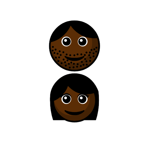 Family - Man: Dark Skin Tone, Girl: Dark Skin Tone Family - Man: Dark Skin Tone, Girl: Dark Skin Tone