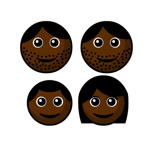 Family - Man: Dark Skin Tone, Man: Dark Skin Tone, Boy: Dark Skin Tone, Girl: Dark Skin Tone Family - Man: Dark Skin Tone, Man: Dark Skin Tone, Boy: Dark Skin Tone, Girl: Dark Skin Tone