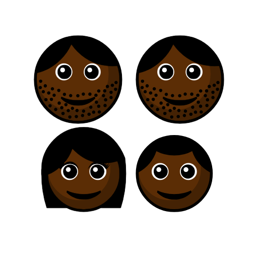 Family - Man: Dark Skin Tone, Man: Dark Skin Tone, Girl: Dark Skin Tone, Boy: Dark Skin Tone Family - Man: Dark Skin Tone, Man: Dark Skin Tone, Girl: Dark Skin Tone, Boy: Dark Skin Tone