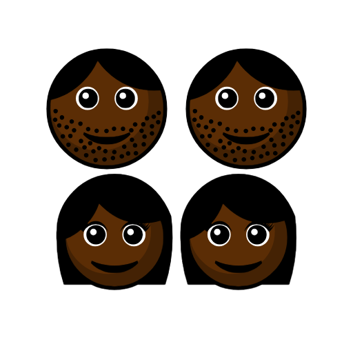 Family - Man: Dark Skin Tone, Man: Dark Skin Tone, Girl: Dark Skin Tone, Girl: Dark Skin Tone Family - Man: Dark Skin Tone, Man: Dark Skin Tone, Girl: Dark Skin Tone, Girl: Dark Skin Tone