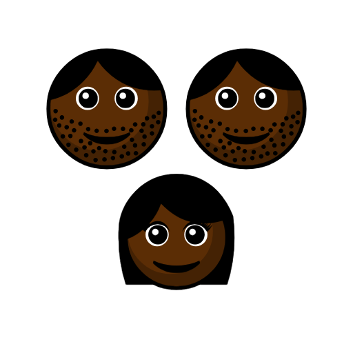 Family - Man: Dark Skin Tone, Man: Dark Skin Tone, Girl: Dark Skin Tone Family - Man: Dark Skin Tone, Man: Dark Skin Tone, Girl: Dark Skin Tone