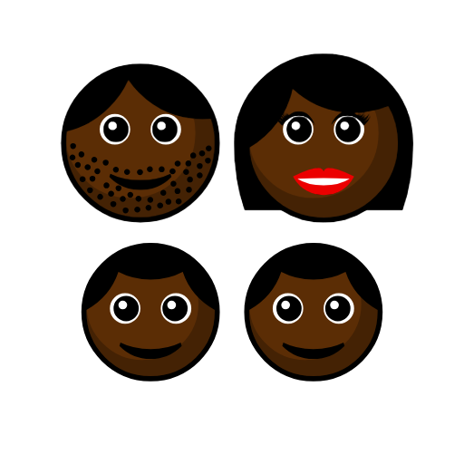 Family - Man: Dark Skin Tone, Woman: Dark Skin Tone, Boy: Dark Skin Tone, Boy: Dark Skin Tone Family - Man: Dark Skin Tone, Woman: Dark Skin Tone, Boy: Dark Skin Tone, Boy: Dark Skin Tone