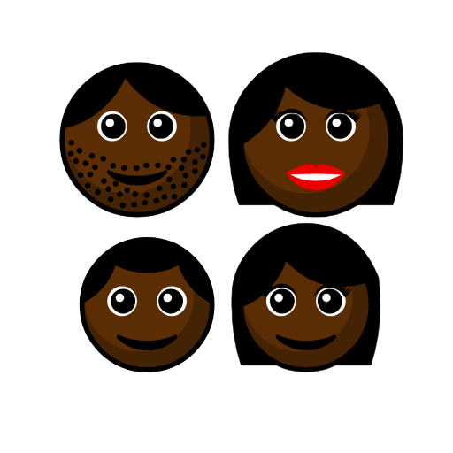 Family - Man: Dark Skin Tone, Woman: Dark Skin Tone, Boy: Dark Skin Tone, Girl: Dark Skin Tone Family - Man: Dark Skin Tone, Woman: Dark Skin Tone, Boy: Dark Skin Tone, Girl: Dark Skin Tone