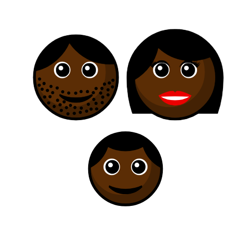 Family - Man: Dark Skin Tone, Woman: Dark Skin Tone, Boy: Dark Skin Tone Family - Man: Dark Skin Tone, Woman: Dark Skin Tone, Boy: Dark Skin Tone
