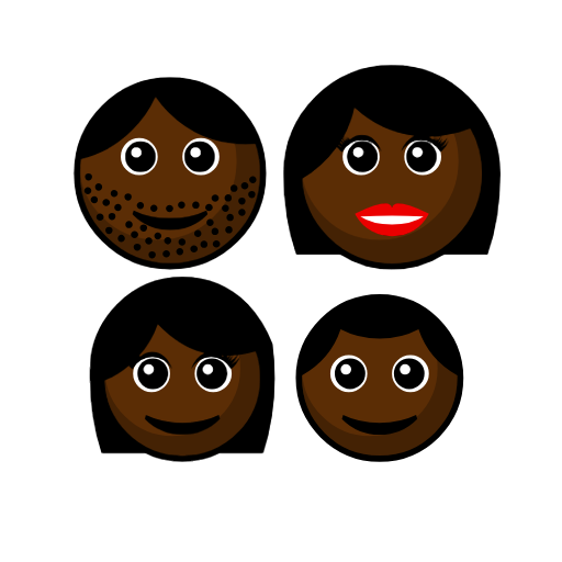 Family - Man: Dark Skin Tone, Woman: Dark Skin Tone, Girl: Dark Skin Tone, Boy: Dark Skin Tone Family - Man: Dark Skin Tone, Woman: Dark Skin Tone, Girl: Dark Skin Tone, Boy: Dark Skin Tone