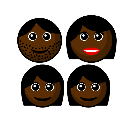Family - Man: Dark Skin Tone, Woman: Dark Skin Tone, Girl: Dark Skin Tone, Girl: Dark Skin Tone Family - Man: Dark Skin Tone, Woman: Dark Skin Tone, Girl: Dark Skin Tone, Girl: Dark Skin Tone