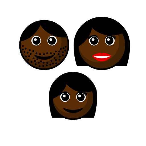 Family - Man: Dark Skin Tone, Woman: Dark Skin Tone, Girl: Dark Skin Tone Family - Man: Dark Skin Tone, Woman: Dark Skin Tone, Girl: Dark Skin Tone