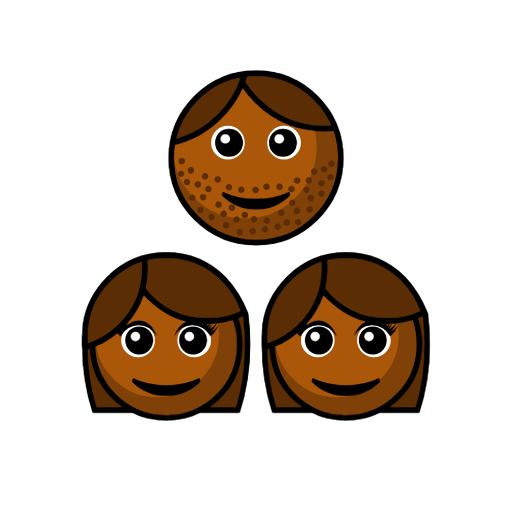 Family - Man: Medium-Dark Skin Tone, Girl: Medium-Dark Skin Tone, Girl: Medium-Dark Skin Tone Family - Man: Medium-Dark Skin Tone, Girl: Medium-Dark Skin Tone, Girl: Medium-Dark Skin Tone