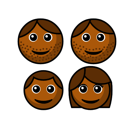 Family - Man: Medium-Dark Skin Tone, Man: Medium-Dark Skin Tone, Boy: Medium-Dark Skin Tone, Girl: Medium-Dark Skin Tone Family - Man: Medium-Dark Skin Tone, Man: Medium-Dark Skin Tone, Boy: Medium-Dark Skin Tone, Girl: Medium-Dark Skin Tone