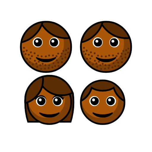 Family - Man: Medium-Dark Skin Tone, Man: Medium-Dark Skin Tone, Girl: Medium-Dark Skin Tone, Boy: Medium-Dark Skin Tone Family - Man: Medium-Dark Skin Tone, Man: Medium-Dark Skin Tone, Girl: Medium-Dark Skin Tone, Boy: Medium-Dark Skin Tone