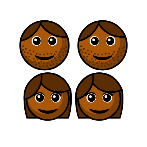 Family - Man: Medium-Dark Skin Tone, Man: Medium-Dark Skin Tone, Girl: Medium-Dark Skin Tone, Girl: Medium-Dark Skin Tone Family - Man: Medium-Dark Skin Tone, Man: Medium-Dark Skin Tone, Girl: Medium-Dark Skin Tone, Girl: Medium-Dark Skin Tone