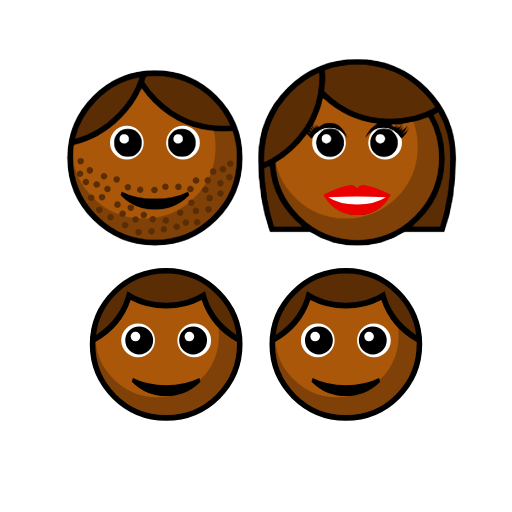 Family - Man: Medium-Dark Skin Tone, Woman: Medium-Dark Skin Tone, Boy: Medium-Dark Skin Tone, Boy: Medium-Dark Skin Tone Family - Man: Medium-Dark Skin Tone, Woman: Medium-Dark Skin Tone, Boy: Medium-Dark Skin Tone, Boy: Medium-Dark Skin Tone