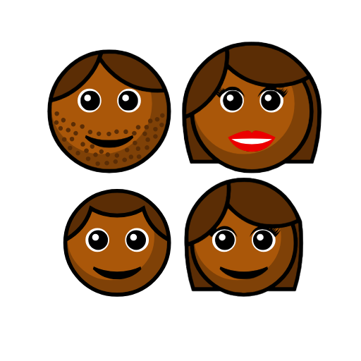 Family - Man: Medium-Dark Skin Tone, Woman: Medium-Dark Skin Tone, Boy: Medium-Dark Skin Tone, Girl: Medium-Dark Skin Tone Family - Man: Medium-Dark Skin Tone, Woman: Medium-Dark Skin Tone, Boy: Medium-Dark Skin Tone, Girl: Medium-Dark Skin Tone
