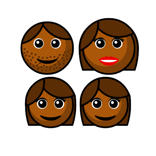 Family - Man: Medium-Dark Skin Tone, Woman: Medium-Dark Skin Tone, Girl: Medium-Dark Skin Tone, Girl: Medium-Dark Skin Tone Family - Man: Medium-Dark Skin Tone, Woman: Medium-Dark Skin Tone, Girl: Medium-Dark Skin Tone, Girl: Medium-Dark Skin Tone