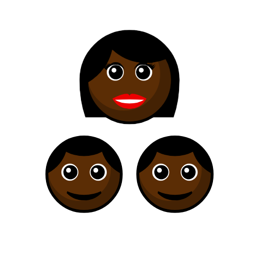Family - Woman: Dark Skin Tone, Boy: Dark Skin Tone, Boy: Dark Skin Tone Family - Woman: Dark Skin Tone, Boy: Dark Skin Tone, Boy: Dark Skin Tone
