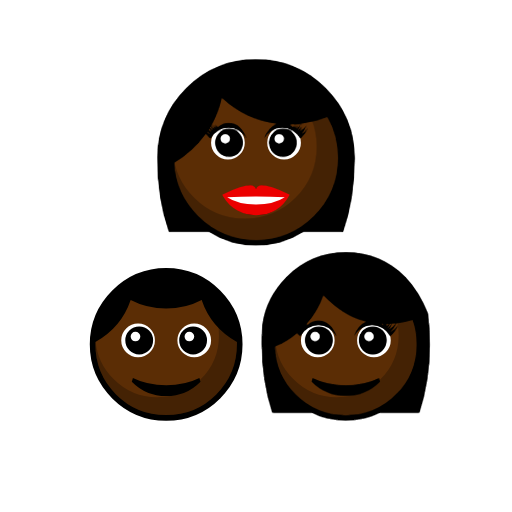 Family - Woman: Dark Skin Tone, Boy: Dark Skin Tone, Girl: Dark Skin Tone Family - Woman: Dark Skin Tone, Boy: Dark Skin Tone, Girl: Dark Skin Tone