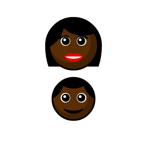 Family - Woman: Dark Skin Tone, Boy: Dark Skin Tone Family - Woman: Dark Skin Tone, Boy: Dark Skin Tone