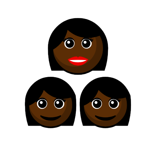 Family - Woman: Dark Skin Tone, Girl: Dark Skin Tone, Girl: Dark Skin Tone Family - Woman: Dark Skin Tone, Girl: Dark Skin Tone, Girl: Dark Skin Tone