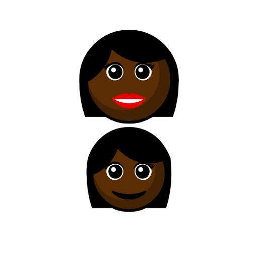 Family - Woman: Dark Skin Tone, Girl: Dark Skin Tone Family - Woman: Dark Skin Tone, Girl: Dark Skin Tone