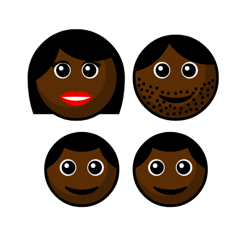 Family - Woman: Dark Skin Tone, Man: Dark Skin Tone, Boy: Dark Skin Tone, Boy: Dark Skin Tone Family - Woman: Dark Skin Tone, Man: Dark Skin Tone, Boy: Dark Skin Tone, Boy: Dark Skin Tone