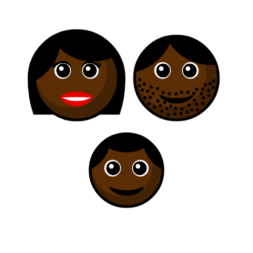 Family - Woman: Dark Skin Tone, Man: Dark Skin Tone, Boy: Dark Skin Tone Family - Woman: Dark Skin Tone, Man: Dark Skin Tone, Boy: Dark Skin Tone
