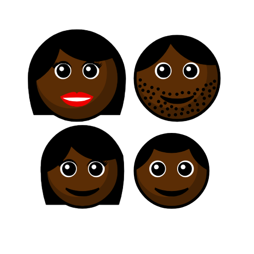 Family - Woman: Dark Skin Tone, Man: Dark Skin Tone, Girl: Dark Skin Tone, Boy: Dark Skin Tone Family - Woman: Dark Skin Tone, Man: Dark Skin Tone, Girl: Dark Skin Tone, Boy: Dark Skin Tone