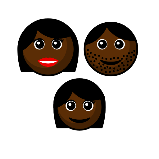 Family - Woman: Dark Skin Tone, Man: Dark Skin Tone, Girl: Dark Skin Tone Family - Woman: Dark Skin Tone, Man: Dark Skin Tone, Girl: Dark Skin Tone