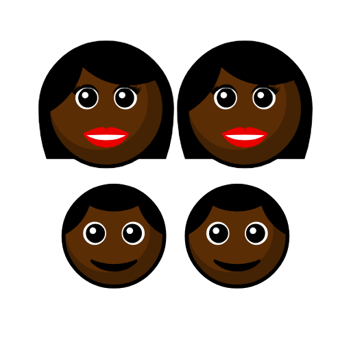 Family - Woman: Dark Skin Tone, Woman: Dark Skin Tone, Boy: Dark Skin Tone, Boy: Dark Skin Tone Family - Woman: Dark Skin Tone, Woman: Dark Skin Tone, Boy: Dark Skin Tone, Boy: Dark Skin Tone