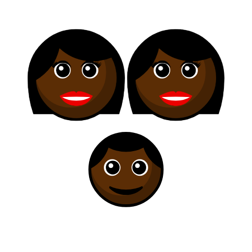Family - Woman: Dark Skin Tone, Woman: Dark Skin Tone, Boy: Dark Skin Tone Family - Woman: Dark Skin Tone, Woman: Dark Skin Tone, Boy: Dark Skin Tone