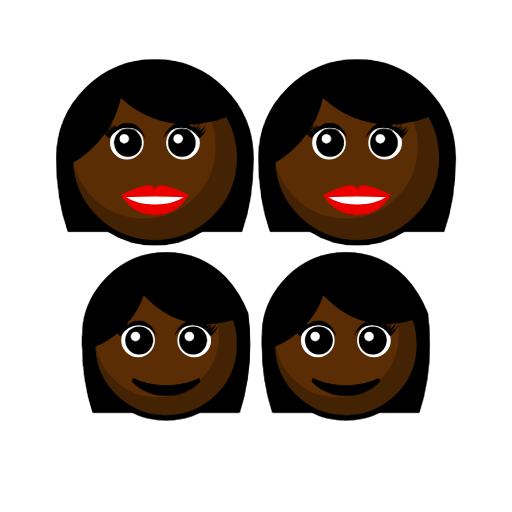 Family - Woman: Dark Skin Tone, Woman: Dark Skin Tone, Girl: Dark Skin Tone, Girl: Dark Skin Tone Family - Woman: Dark Skin Tone, Woman: Dark Skin Tone, Girl: Dark Skin Tone, Girl: Dark Skin Tone