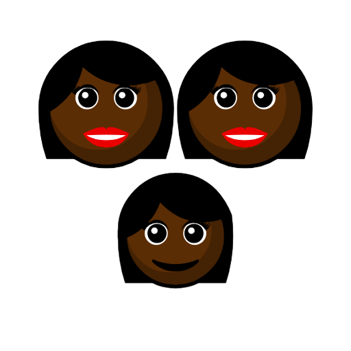 Family - Woman: Dark Skin Tone, Woman: Dark Skin Tone, Girl: Dark Skin Tone Family - Woman: Dark Skin Tone, Woman: Dark Skin Tone, Girl: Dark Skin Tone