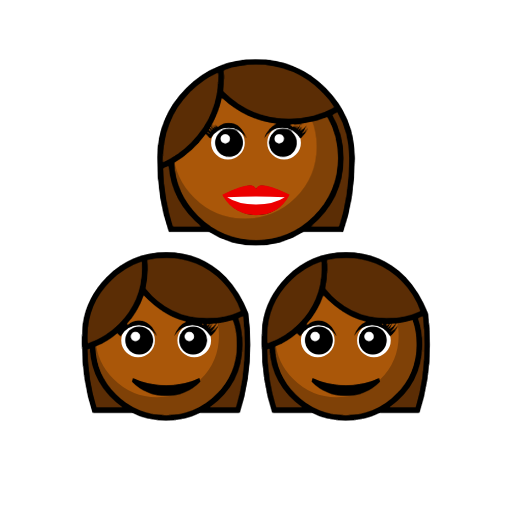 Family - Woman: Medium-Dark Skin Tone, Girl: Medium-Dark Skin Tone, Girl: Medium-Dark Skin Tone Family - Woman: Medium-Dark Skin Tone, Girl: Medium-Dark Skin Tone, Girl: Medium-Dark Skin Tone
