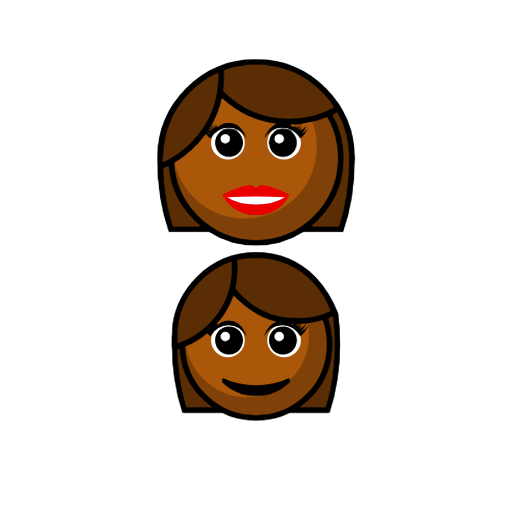 Family - Woman: Medium-Dark Skin Tone, Girl: Medium-Dark Skin Tone Family - Woman: Medium-Dark Skin Tone, Girl: Medium-Dark Skin Tone