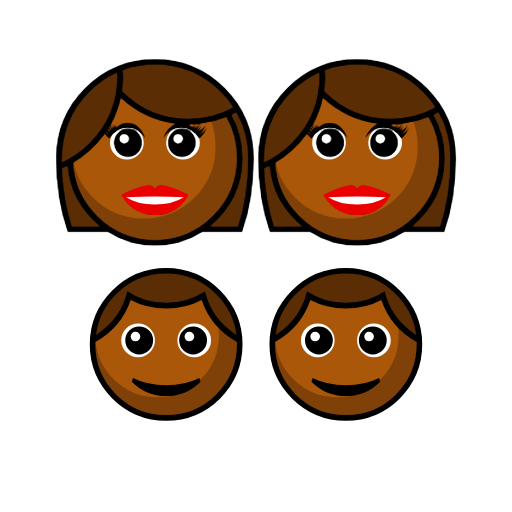 Family - Woman: Medium-Dark Skin Tone, Woman: Medium-Dark Skin Tone, Boy: Medium-Dark Skin Tone, Boy: Medium-Dark Skin Tone Family - Woman: Medium-Dark Skin Tone, Woman: Medium-Dark Skin Tone, Boy: Medium-Dark Skin Tone, Boy: Medium-Dark Skin Tone