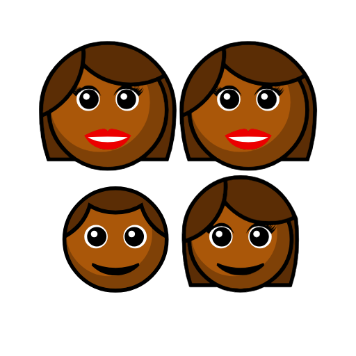 Family - Woman: Medium-Dark Skin Tone, Woman: Medium-Dark Skin Tone, Boy: Medium-Dark Skin Tone, Girl: Medium-Dark Skin Tone Family - Woman: Medium-Dark Skin Tone, Woman: Medium-Dark Skin Tone, Boy: Medium-Dark Skin Tone, Girl: Medium-Dark Skin Tone
