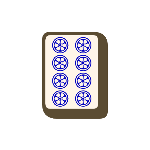 Mahjong Tile Eight of Circles Mahjong Tile Eight of Circles