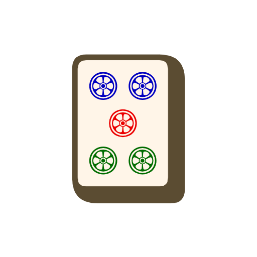 Mahjong Tile Five of Circles Mahjong Tile Five of Circles