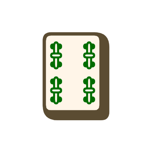 Mahjong Tile Four of Bamboos Mahjong Tile Four of Bamboos