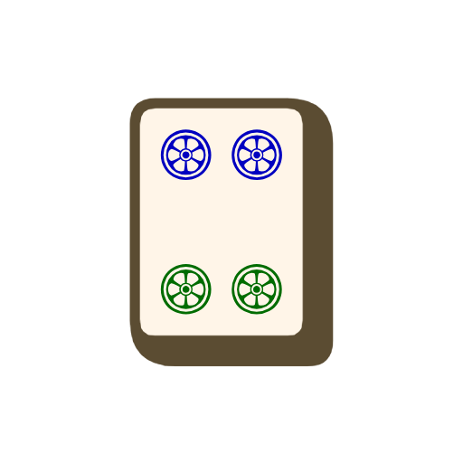 Mahjong Tile Four of Circles Mahjong Tile Four of Circles