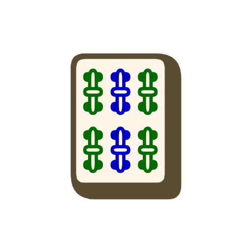 Mahjong Tile Six of Bamboos Mahjong Tile Six of Bamboos