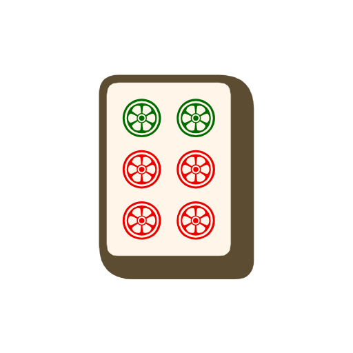 Mahjong Tile Six of Circles Mahjong Tile Six of Circles