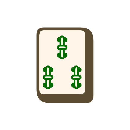 Mahjong Tile Three of Bamboos Mahjong Tile Three of Bamboos
