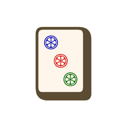 Mahjong Tile Three of Circles Mahjong Tile Three of Circles