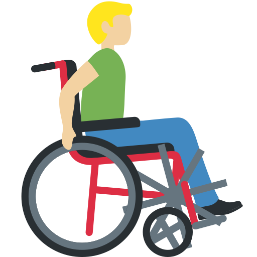 Man in Manual Wheelchair Facing Right: Medium-Light Skin Tone