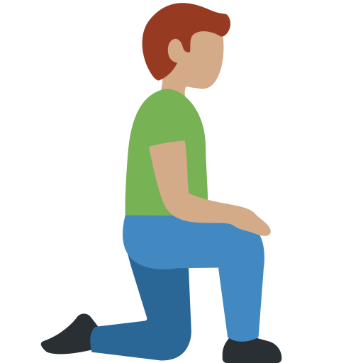 Man Kneeling: Medium Skin Tone, Facing Right