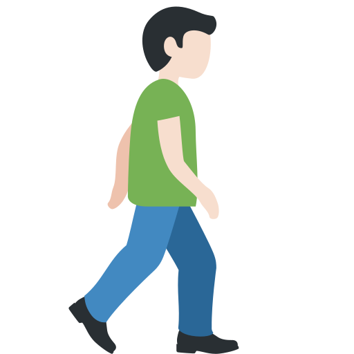 Man Walking Facing Right: Light Skin Tone