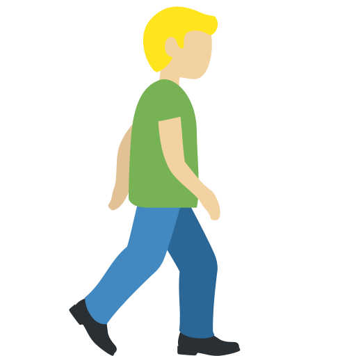 Man Walking Facing Right: Medium-Light Skin Tone