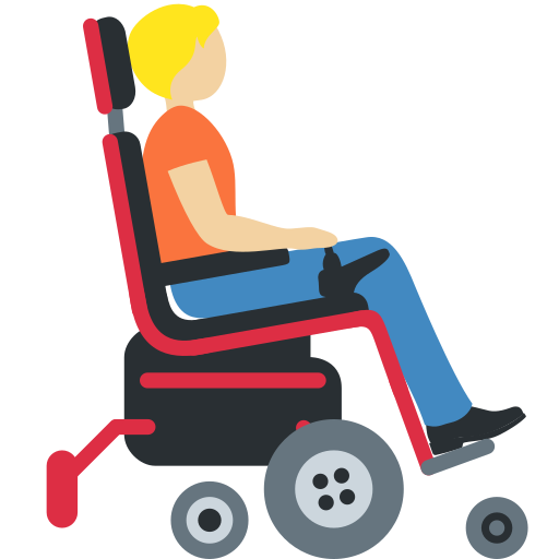 Person in Motorized Wheelchair Facing Right: Medium-Light Skin Tone