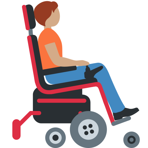 Person in Motorized Wheelchair Facing Right: Medium Skin Tone