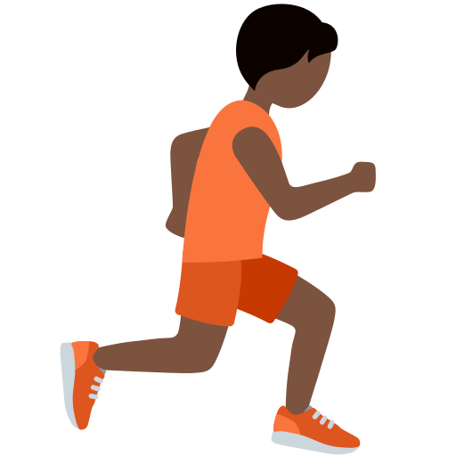 Person Running Facing Right: Dark Skin Tone